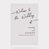 Boho Chicのア結婚クリル看板へようこそ。 アクリルサイン (正面)