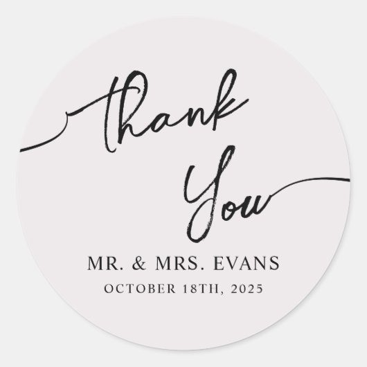 Boho-chicのステッ結婚カーありがとう。 ラウンドシール (正面)