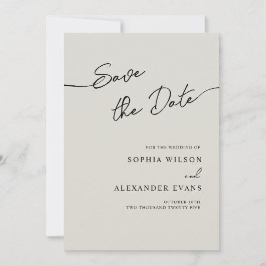 Boho Chicの日付フラットカードを保存結婚する。 セーブザデート (正面)