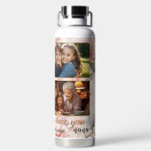 Boho Chicフローラ写真 ウォーターボトル (背面)