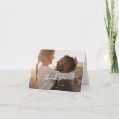 Boho Chic折り畳結婚み写真 サンキューカード (正面)