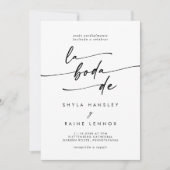 Boho Chic白黒QRコードスペインの結婚s 招待状 (正面)