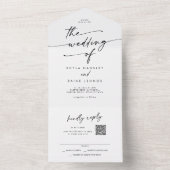Boho Chic白黒QRコードメール結婚イン オールインワン招待状 (内側)