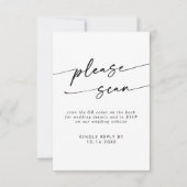 Boho Chic白黒QRコード詳細と 出欠カード (正面)