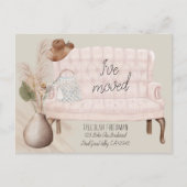 Boho Chic私はドライグラスのピンクのソファを移動した 案内ポストカード (正面)