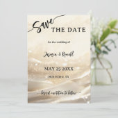 Boho Chic金ゴールドきらめく写真保存カード セーブザデート (スタンド正面)