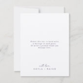 Boho Chic金ゴールドとパープル結婚のフォトコラージュ サンキューカード (裏面)