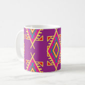 Boho Chic：エスニックシームレスオーナメント コーヒーマグカップ (正面左)
