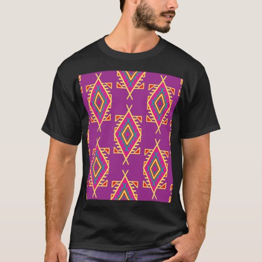 Boho Chic：エスニックシームレスオーナメント Tシャツ (正面)