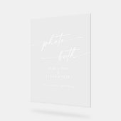 Boho Chic モダン Whiteの澄ん写結婚真ブース アクリルサイン (傾斜)