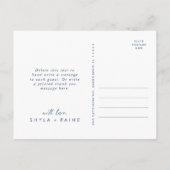 Boho Chic 王室の Blueの結婚写真ありがとう ポストカード (裏面)