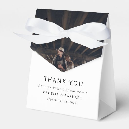 Boho Chic 2フォトオーバーレイありがとうござ結婚う フェイバーボックス (正面サイド)