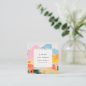 Boho Chic Abstarct Moutain Landscape QR Code スクエア名刺 (スタンド正面)