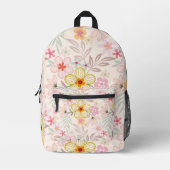 Boho chic backpack, Floral print backpack プリントバックパック (正面)