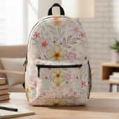 Boho chic backpack, Floral print backpack プリントバックパック
