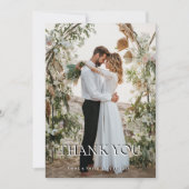 Boho Chic Beach Wedding Thank You Card with Floral サンキューカード (正面)