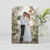 Boho Chic Beach Wedding Thank You Card with Floral サンキューカード (スタンド正面)