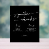 Boho Chic Blackのシグニチャー結婚ドリンク アクリルサイン (ニュートラル)