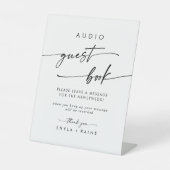 Boho Chic Black and White Audio Guestbook 結婚's 台座サイン (正面)