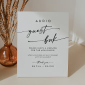 Boho Chic Black and White Audio Guestbook 結婚's 台座サイン