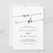 Boho Chic Black and White We Do 結婚's 招待状 (正面)