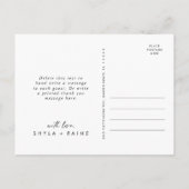 Boho Chic Black and White's Photo 結婚 Thank You ポストカード (裏面)