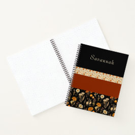Boho-Chic Black & Rust Bullet Journal ノートブック