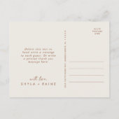 Boho Chic Bohemian Cream 結婚's Photo Thank You ポストカード (裏面)