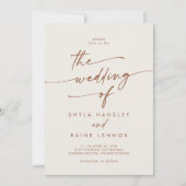 Boho Chic Bohemian Cream Photo QR Code 結婚's 招待状 (正面)