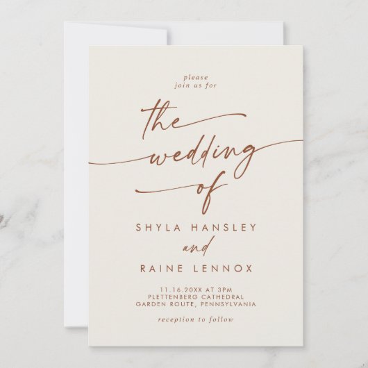 Boho Chic Bohemian Cream Photo QR Code 結婚's 招待状 (正面)