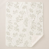 Boho Chic Botanical Leaves and Berries Pattern  シェルパブランケット (正面)