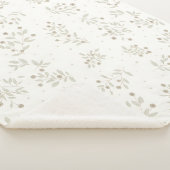 Boho Chic Botanical Leaves and Berries Pattern  シェルパブランケット (3/4)