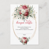 Boho Chic Burgundy Blush Diaper Raffle Card エンクロージャーカード (正面)