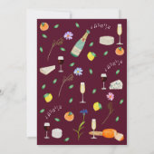 Boho Chic Citrus Rustic Burgundy Pink Wedding 招待状 (裏面)