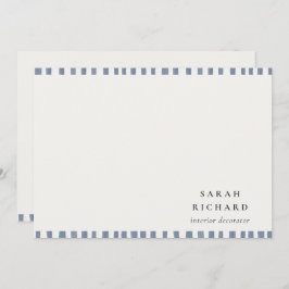 Boho Chic Dusky Blue Watercolor Hand Drawn Strips ノートカード