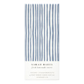 Boho Chic Dusky Blue Watercolor Hand Drawn Strips ラックカード (裏面)