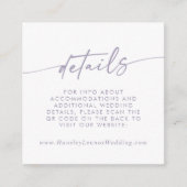 Boho Chic Dusty PurpleのQRコ結婚ード詳細 エンクロージャーカード (正面)