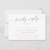 Boho Chic Dusty Purpleメニュー選択RSVPカード 出欠カード (正面)