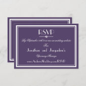 Boho Chic Dusty Purple's Website RSVP結婚カード 出欠カード (正面/裏面)
