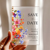 Boho Chic Elegant Wildflower Wedding Save The Date アクリル招待状