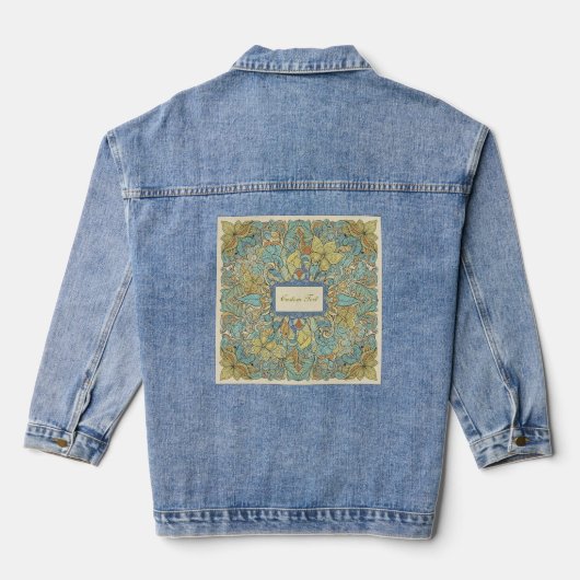 Boho Chic Embroidered-Look Custom Denim Jacket デニムジャケット (裏面)