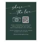 Boho Chic Emerald Green Share the Love QR Code ポスター (正面)