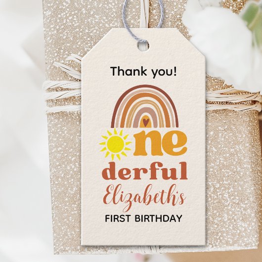 Boho Chic First Birthday Bash for One-derful  ギフトタグ