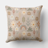 Boho Chic Floral Earthtone  クッション (裏面)