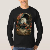 Boho Chic Floral Moon Mountain Forest Nature Retro Tシャツ (正面)