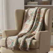 Boho Chic Floral Paisley Pattern Throw Blanket スローブランケット