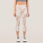 Boho Chic Floral Watercolor カプリレギンス (正面)