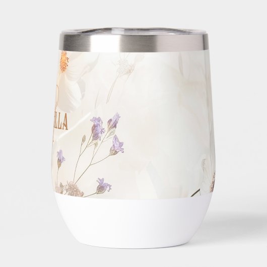 Boho Chic Floral Watercolor Monogram (背面)