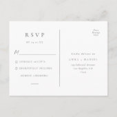 Boho Chic Floral Wedding RSVP ポストカード (裏面)