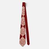 Boho Chic Florals Maroon Personalize Initial ネクタイ (正面)